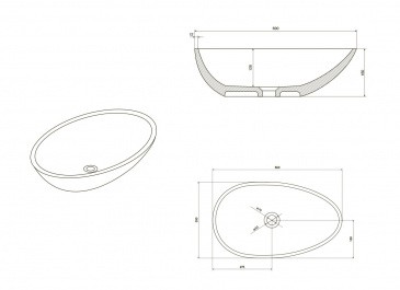 Раковина из искусственного камня NT404 Napoli